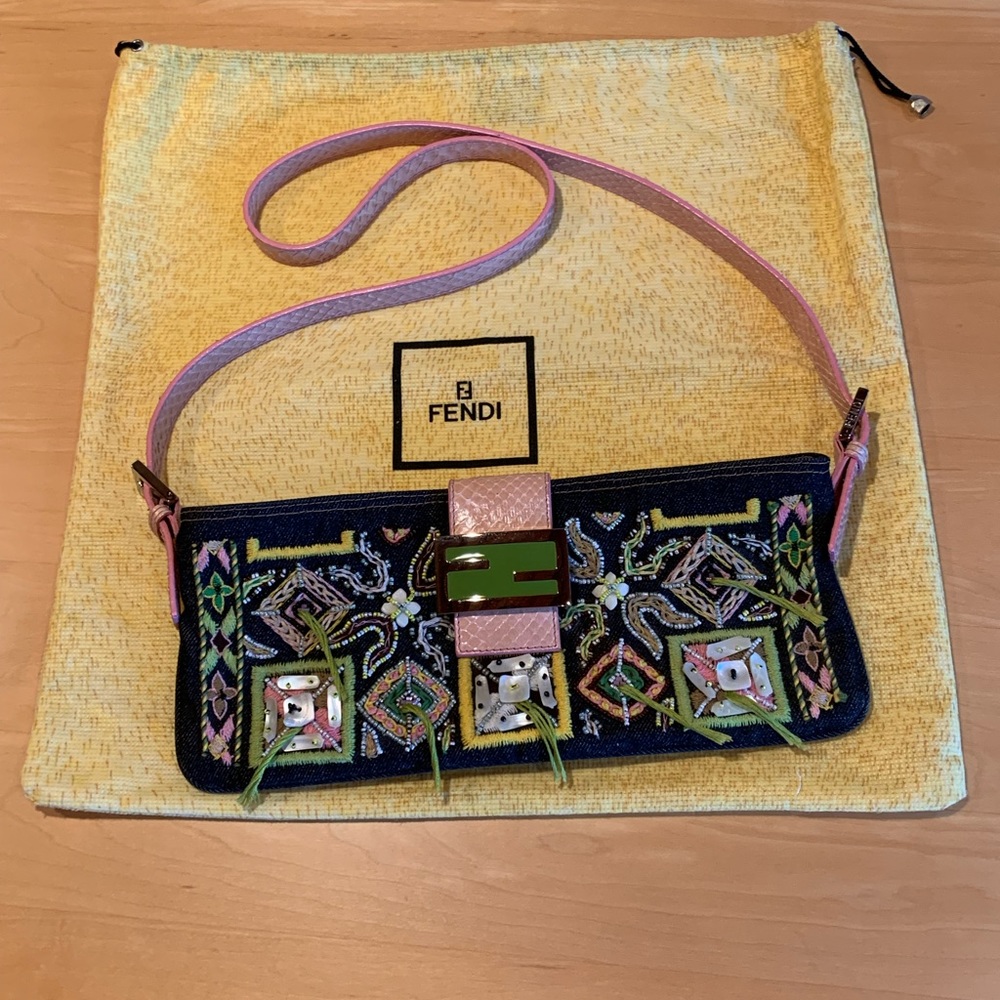 Fendi Denim Beaded Crossbody - Picture 12 of 13